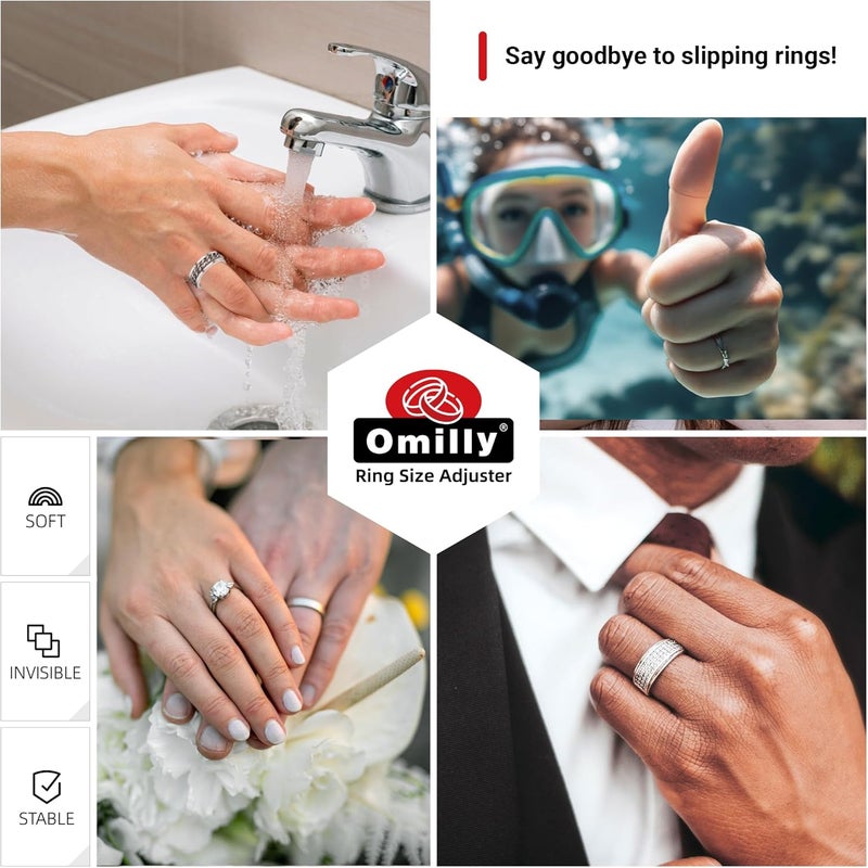 Omilly Ring Size Adjuster for Loose Rings, 8 Sizes Invisible Ring Guards and Spacers, Fits Ring Widths 1-10mm, Ring Resizer for Men's and Women's Jewelry - Image 2